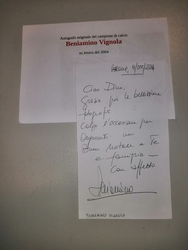 Beniamino vignola autografo - beniamino,