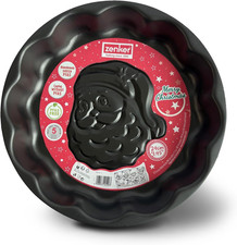 Stampo Da Forno 3D Ø24Cm Con Babbo Natale in Rilievo, Acciaio Al Carbonio Con Ri