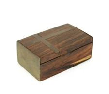 Vecchia Scatolina Portagioie in Legno e Ottone Made in INDIA da Viaggio Vintage