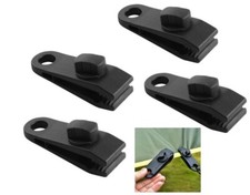 SET 4 MORSETTI A PINZA CLIP X AGGANGIARE TELI TELONI TENDE CON SERRAGGIO A VITE