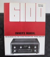 MC INTOSH MA 6100 PREAMPLIFIER  OWNER’MANUAL ORIGINAL