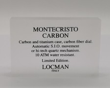 Locman Vintage Montecristo Carbon Titanium advertising plexiglass display plaque