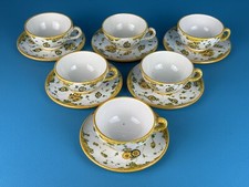 Antico Servizio 6 Tazze Da The  Ceramica Albisola Giuseppe Piccone XX Sec.