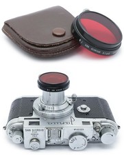 Janua San Giorgio italian camera made Italy Leica copy original RED FILTER case