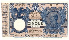 5 LIRE BIGLIETTO DI STATO