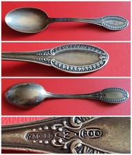 ZARAMELLA❗cucchiaino IMPERO❗cucchiaio ARGENTO 800❗caffè zucchero dessert 10cm   