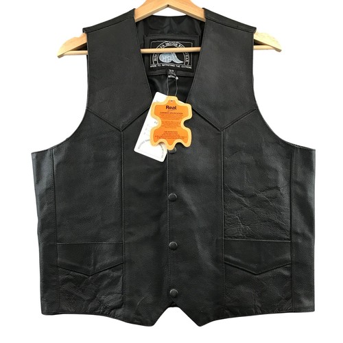 Gilet uomo pelle nera - gilet,