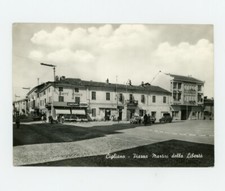 Cigliano Piazza Martiri Cinzano Gancia Insegna Bar Cartolina Viaggiata Animata