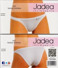 6 SLIP TANGA DONNA JADEA ART. 507 COTONE ELASTICIZZATO TAGLIE 2-3-4 BIANCO-NERO