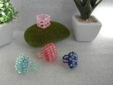 OFFERTA 4 ANELLI FASCIA RING PERLINE MISURA 18 ETNICO CHIC