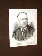 Stampa del 1879 Luigi Bonazzi Morto a Perugia il 2 aprile del 1879