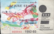 bl45 biglietto calcio ticket  juve stabia - agrigento 1992-93