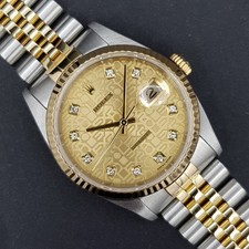 Rolex Datejust 36mm 16233 Computer Dial Very Good conditionn steel and Gold X413