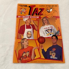 Tazmania Diavolo Punto Croce Foglietto Modello Libro 1995 Looney Tunes Crafting