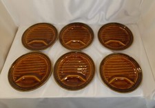 Set di sei piatti per asparagi Sarreguemines colore marrone, con settore per sal
