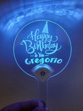 Cake topper -Decorazione Torta Personalizzato Compleanno Battesimo Laurea a LED