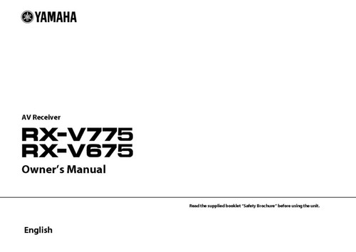 Yamaha v775 v675 - rx-v775, rx-v675