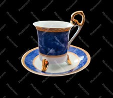 TAZZINA TAZZA DA CAFFE' MOKA PORCELLANA ADAMO GOLD COLLECTION VINTAGE