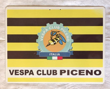 Vespa Club Piceno - Targa Tabella insegna metallica 35 cm X 27 cm