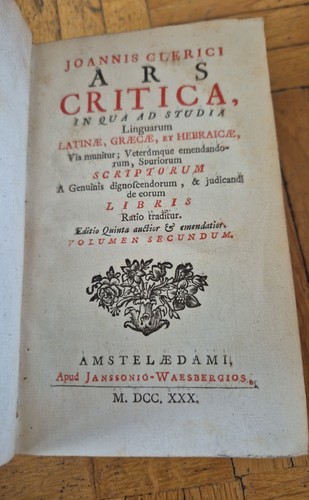 Joannis clerici ars critica - joannis,