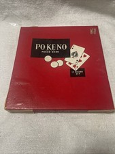 POKENO PO-KE-NO gioco di carte da gioco vintage con 12 tavole senza fiches incompleto