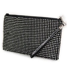 Pochette nera con strass