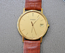TISSOT oro massiccio EXTRA PIATTO anno 1985, d'epoca, NOS swiss made, FULL SET