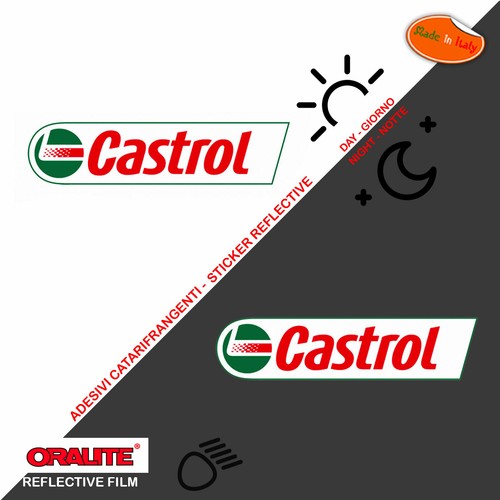Sticker castrol oil reflective