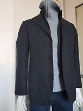 Giacca blazer con pettorina zip staccabile nera, misto lana, 3 bottoni, rif mano