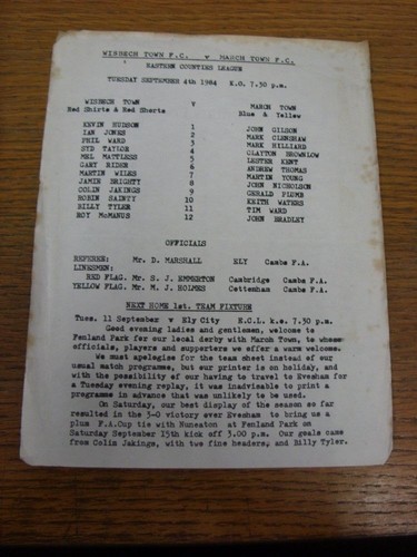 1984 wisbech town v - wisbech,