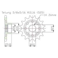 Pignone 16 denti per MV Agusta