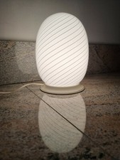 LAMPADA UOVO EGG MURANO LAMP MUSHROOM ABATJOUR VENINI White GLASS