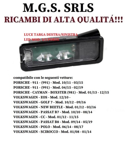 Luce targa destra sinistra - luce,