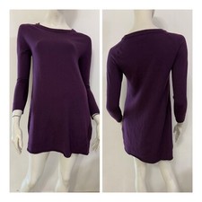 COLLECTIF MON AMOUR Vestito abito maglione viola Tg M Lana Merino Wool