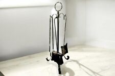 TRESPOLO PER CAMINO ACCESSORI UTENSILI CAMINO STUFA IN FERRO BATTUTO CON ANELLO