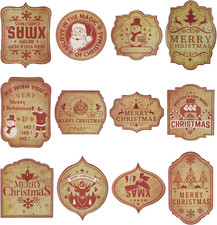 36 Etichette Natalizie per Bottiglie Di Vino, Autoadesive, Eleganti, per Natale,