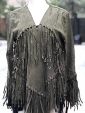 Hippy fringed faux suede