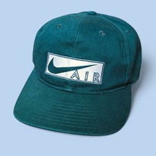 Nike Air Vintage 90s hat Snapback  Green Cappellino One Size
