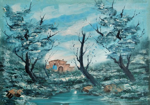 Dipinto olio tela d - su, tela,