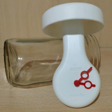 OROLOGIO DA TAVOLO NUTELLA FERRERO CLOCK ALESSI BARATTOLO IN VETRO DA COLLEZIONE