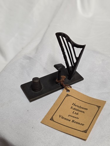 Rara arpa bronzo miniatura - bronzo,
