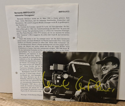 Autografo bernardo bertolucci - autografo, -bernardo