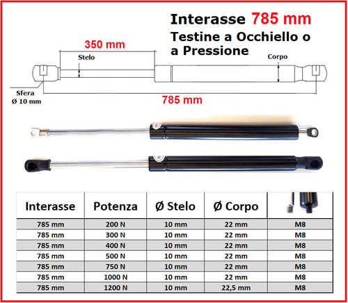 Pistone gas interasse 785 - a,