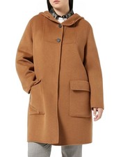 ? Cappotto Marina Rinaldi By MAX MARA Canale?Lana Wool Camel Hood Coat 29_FR54