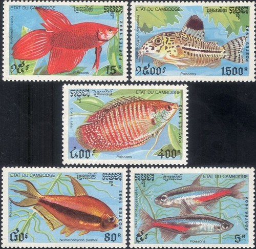 Cambogia 1992 pesce - cambogia,