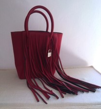 Borsa rossa con frange save - borsa,
