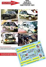 DECALS 1/18 REF 1045 VW VOLKSWAGEN GOLF GTI CHATRIOT RALLYE 1000 PISTES 1981