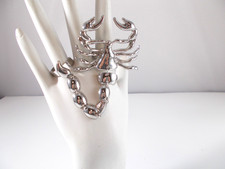 Silver Tone Scorpion Double