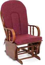 SM POLTRONA SEDIA A DONDOLO OSCILLANTE DOUGLAS LEGNO NOCE MASSELLO CUSCINO BORDO
