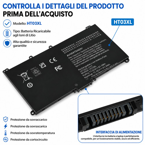 L11119 855 ht03xl batteria per - l11119-855,
